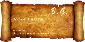 Bocke Galina névjegykártya